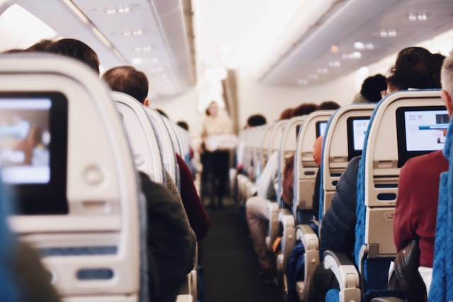 Passengers and cabin crew await take-off